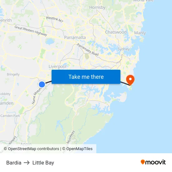 Bardia to Little Bay map