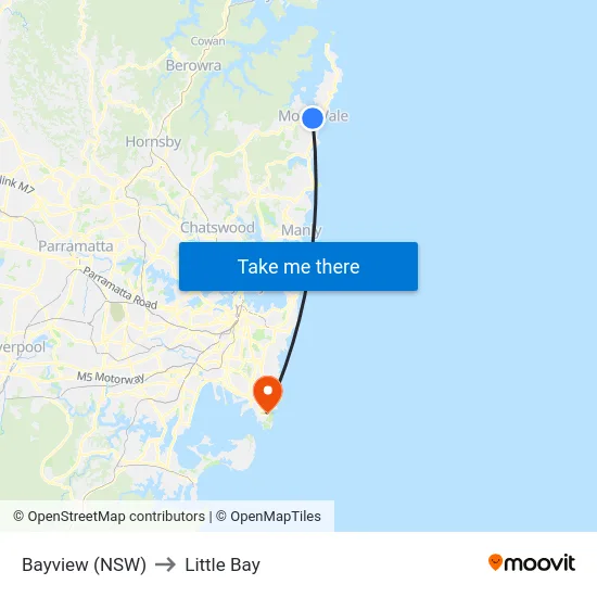 Bayview (NSW) to Little Bay map