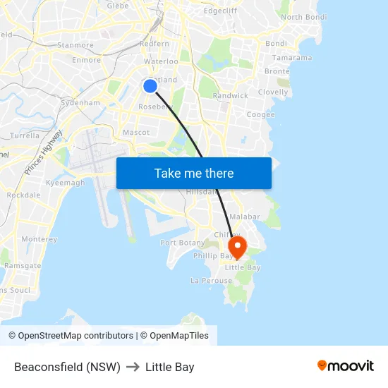 Beaconsfield (NSW) to Little Bay map