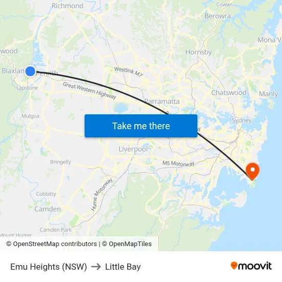 Emu Heights (NSW) to Little Bay map