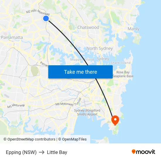 Epping (NSW) to Little Bay map