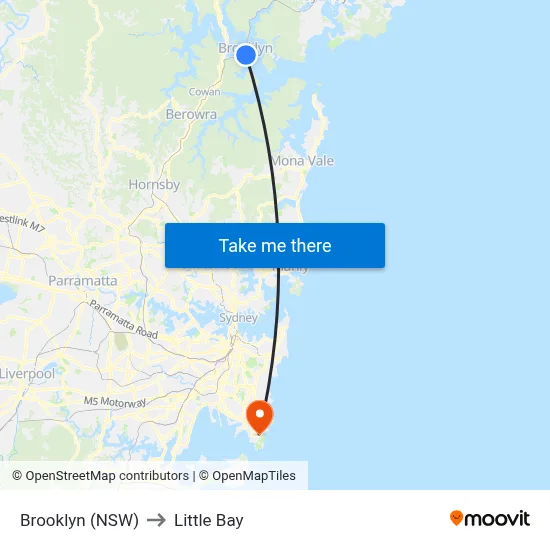 Brooklyn (NSW) to Little Bay map
