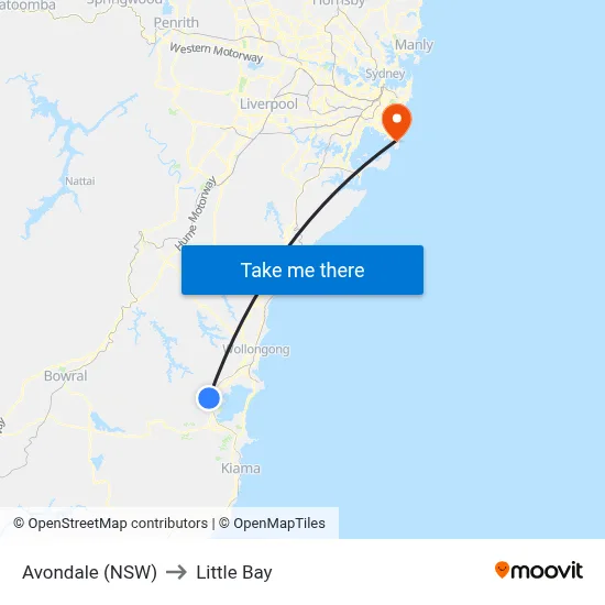 Avondale (NSW) to Little Bay map