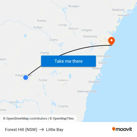 Forest Hill (NSW) to Little Bay map