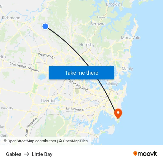 Gables to Little Bay map
