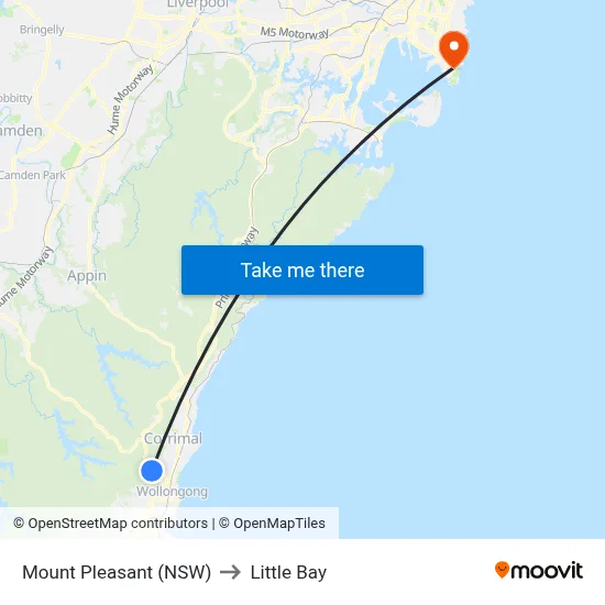 Mount Pleasant (NSW) to Little Bay map