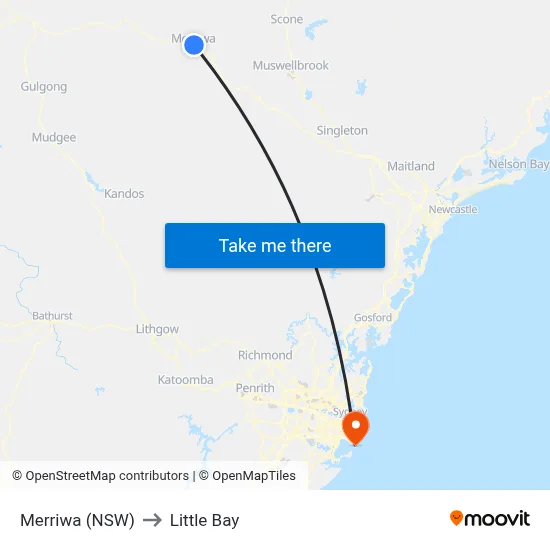 Merriwa (NSW) to Little Bay map