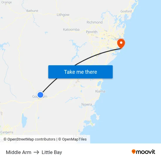 Middle Arm to Little Bay map