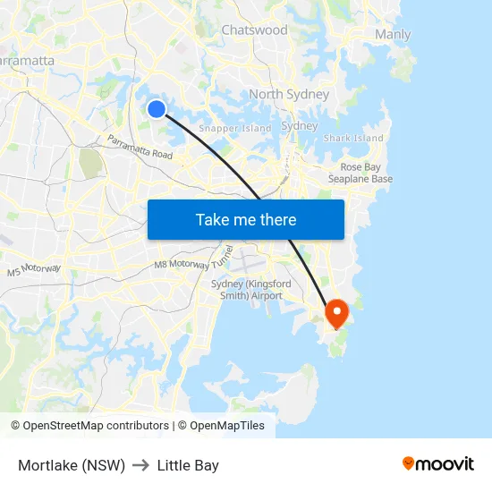Mortlake (NSW) to Little Bay map