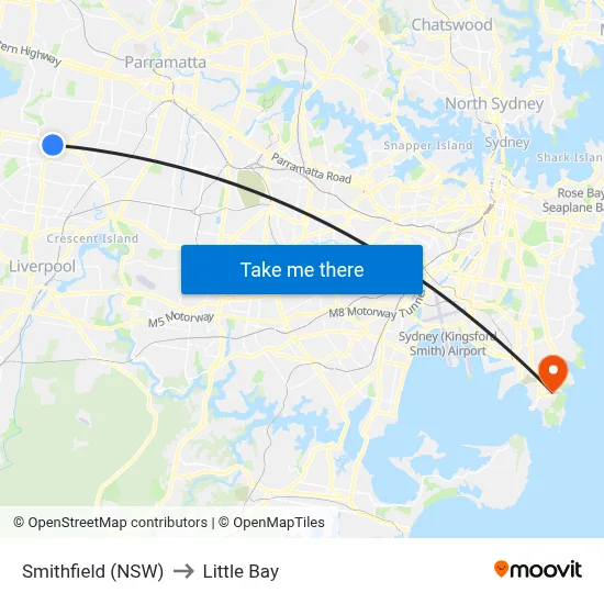 Smithfield (NSW) to Little Bay map