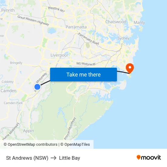 St Andrews (NSW) to Little Bay map