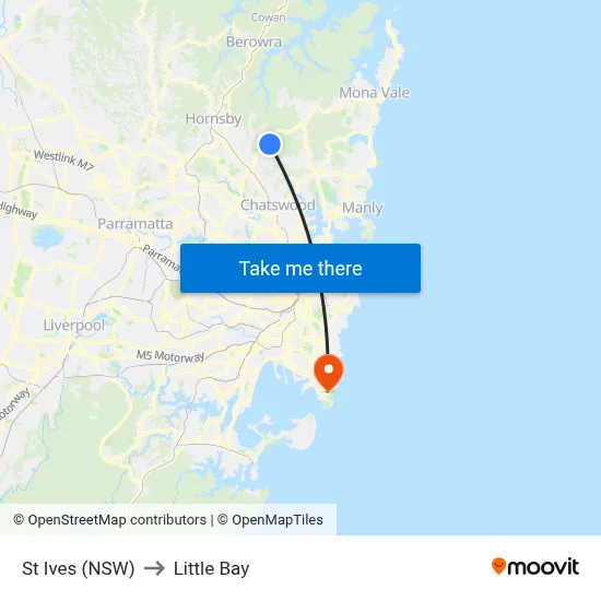 St Ives (NSW) to Little Bay map