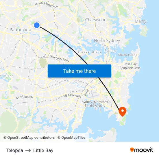 Telopea to Little Bay map