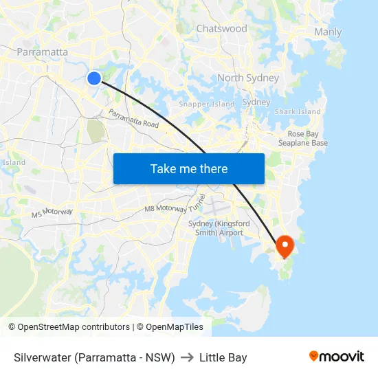 Silverwater (Parramatta - NSW) to Little Bay map