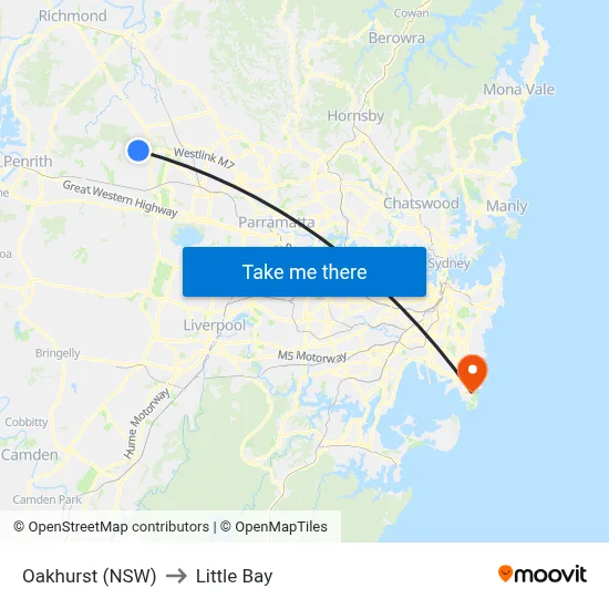 Oakhurst (NSW) to Little Bay map