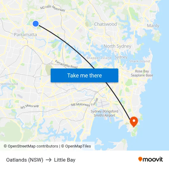 Oatlands (NSW) to Little Bay map