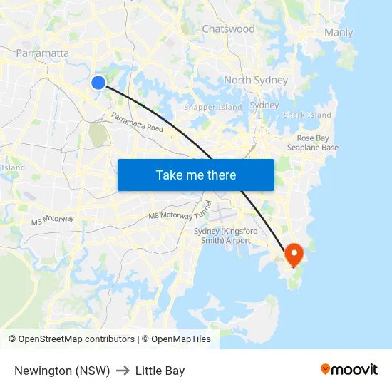 Newington (NSW) to Little Bay map