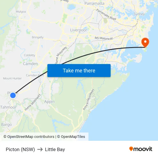 Picton (NSW) to Little Bay map