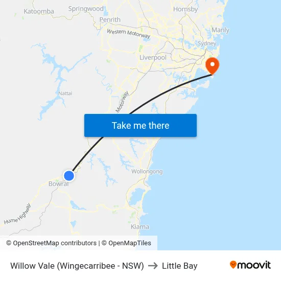 Willow Vale (Wingecarribee - NSW) to Little Bay map