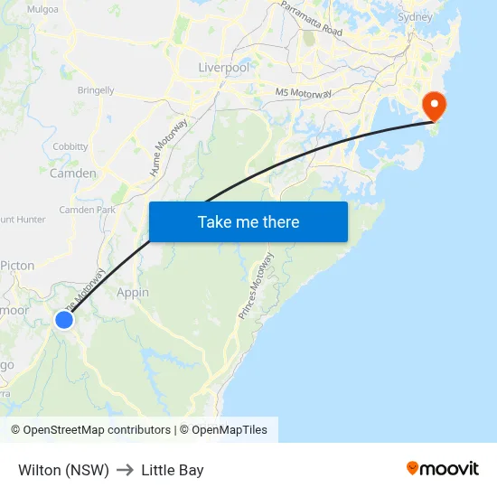 Wilton (NSW) to Little Bay map