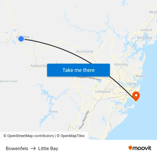 Bowenfels to Little Bay map