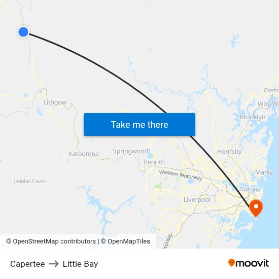 Capertee to Little Bay map