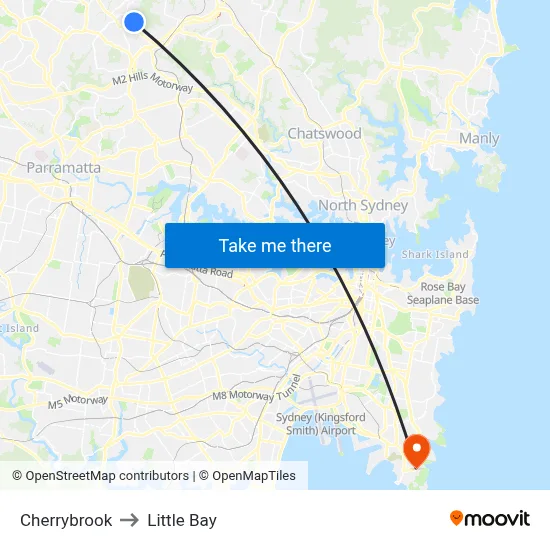 Cherrybrook to Little Bay map