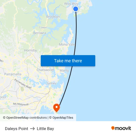 Daleys Point to Little Bay map