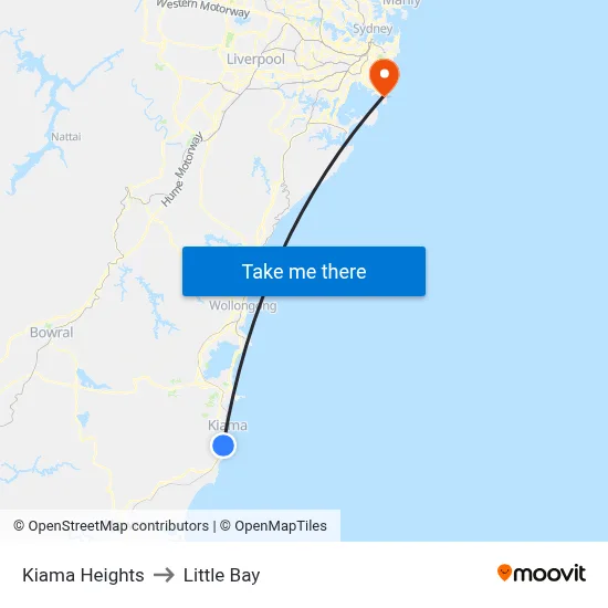 Kiama Heights to Little Bay map