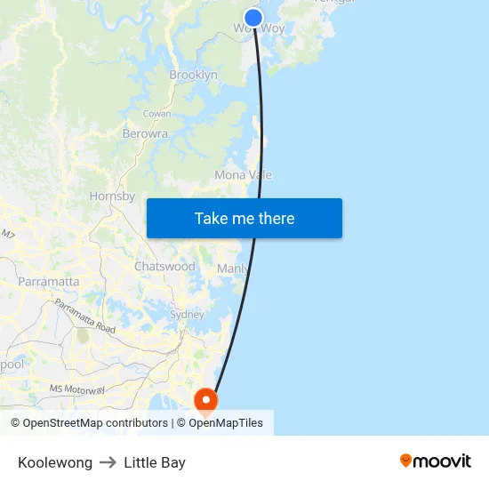 Koolewong to Little Bay map