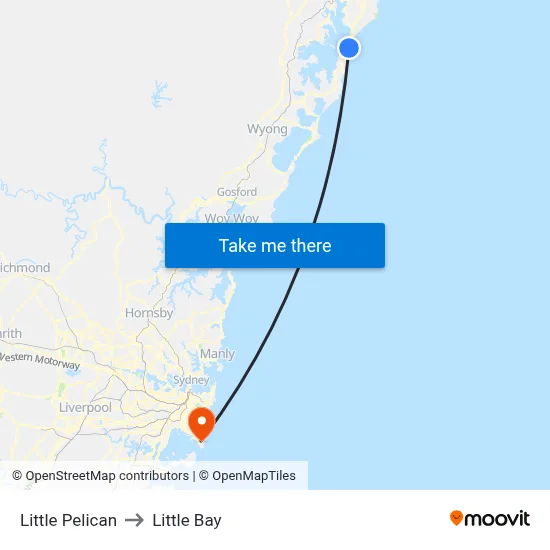 Little Pelican to Little Bay map