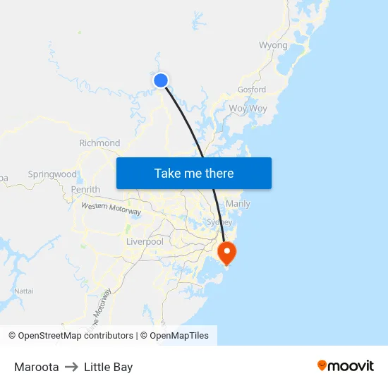 Maroota to Little Bay map