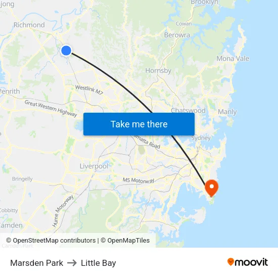 Marsden Park to Little Bay map