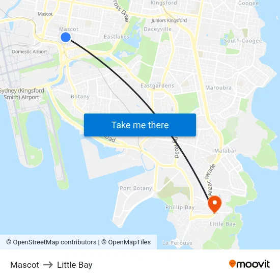 Mascot to Little Bay map