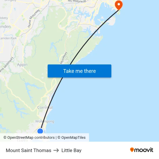 Mount Saint Thomas to Little Bay map