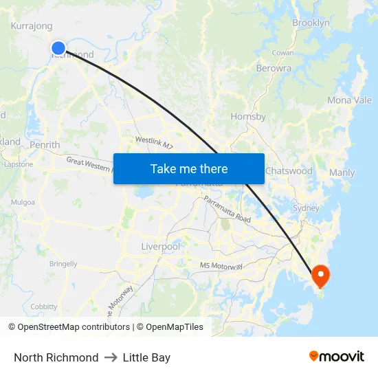 North Richmond to Little Bay map
