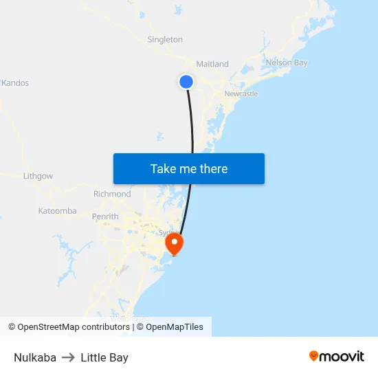 Nulkaba to Little Bay map