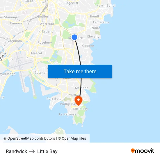 Randwick to Little Bay map