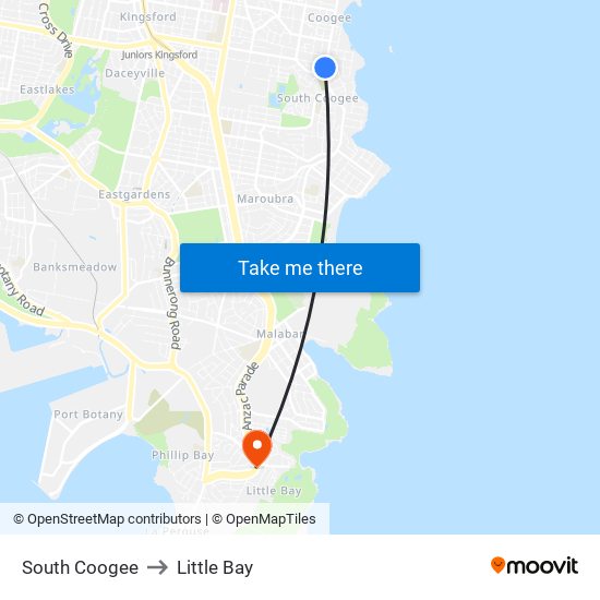 South Coogee to Little Bay map