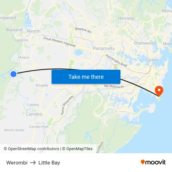 Werombi to Little Bay map