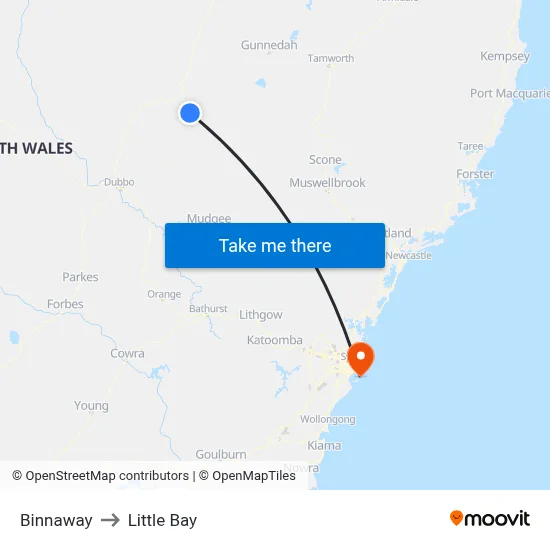 Binnaway to Little Bay map
