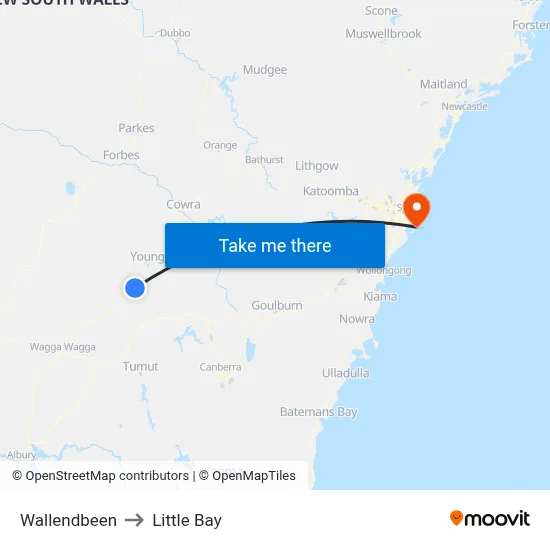 Wallendbeen to Little Bay map