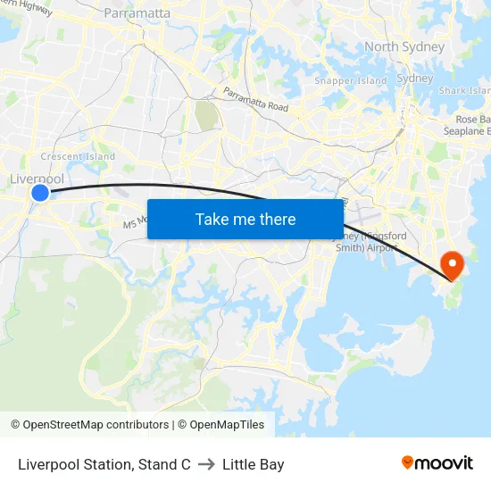 Liverpool Station, Stand C to Little Bay map