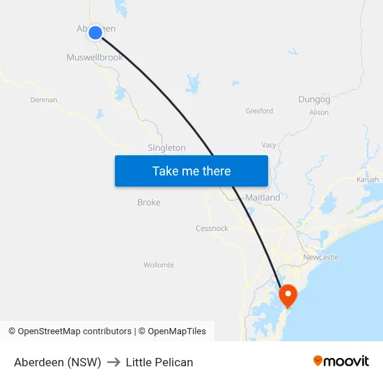 Aberdeen (NSW) to Little Pelican map