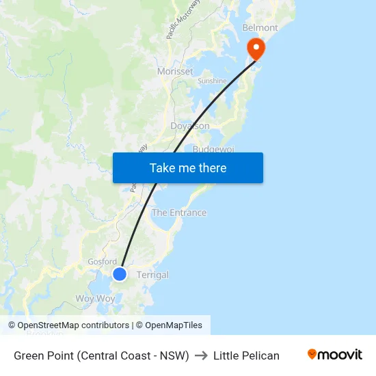 Green Point (Central Coast - NSW) to Little Pelican map