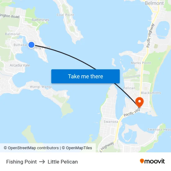 Fishing Point to Little Pelican map