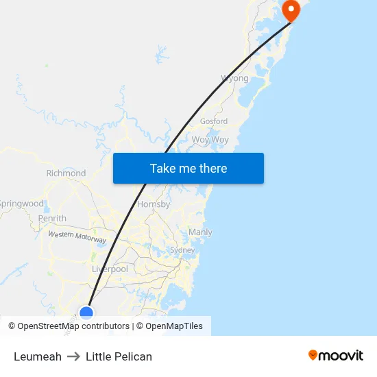 Leumeah to Little Pelican map