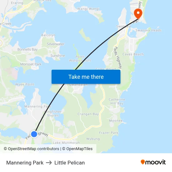 Mannering Park to Little Pelican map