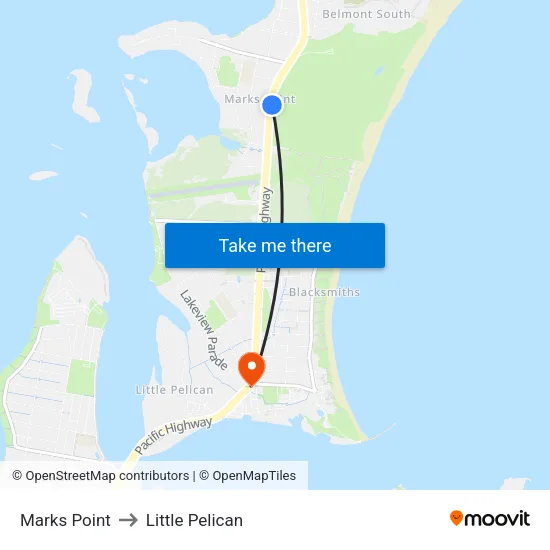 Marks Point to Little Pelican map