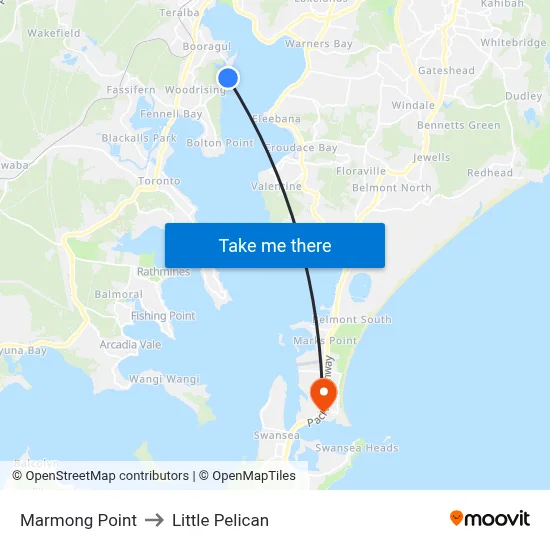 Marmong Point to Little Pelican map